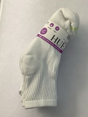 HUE White Mini Crew Socks - 6 Pairs